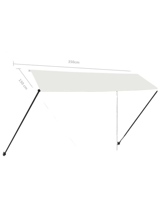 Izvelkama markīze ar led, 350x150 cm, krēmkrāsa