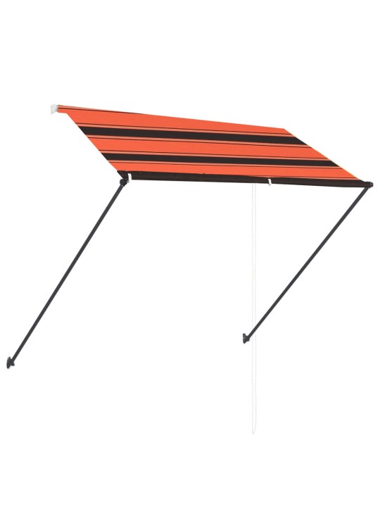 Izvelkama markīze ar LED, 250x150 cm, oranža ar brūnu