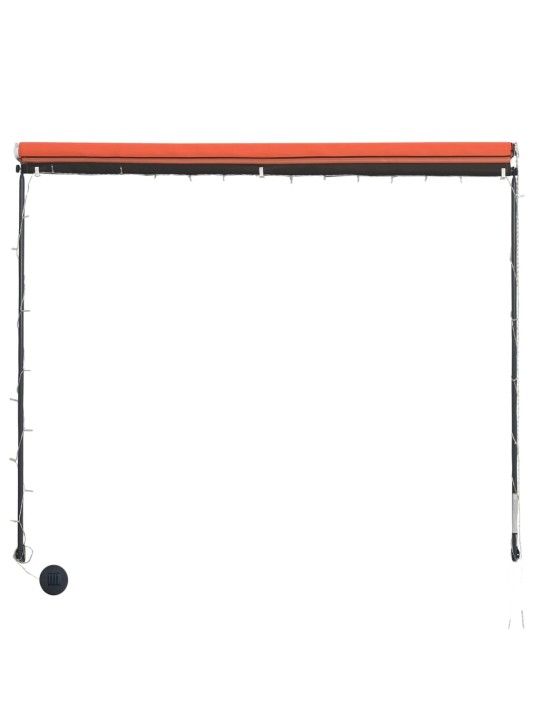 Izvelkama markīze ar LED, 250x150 cm, oranža ar brūnu