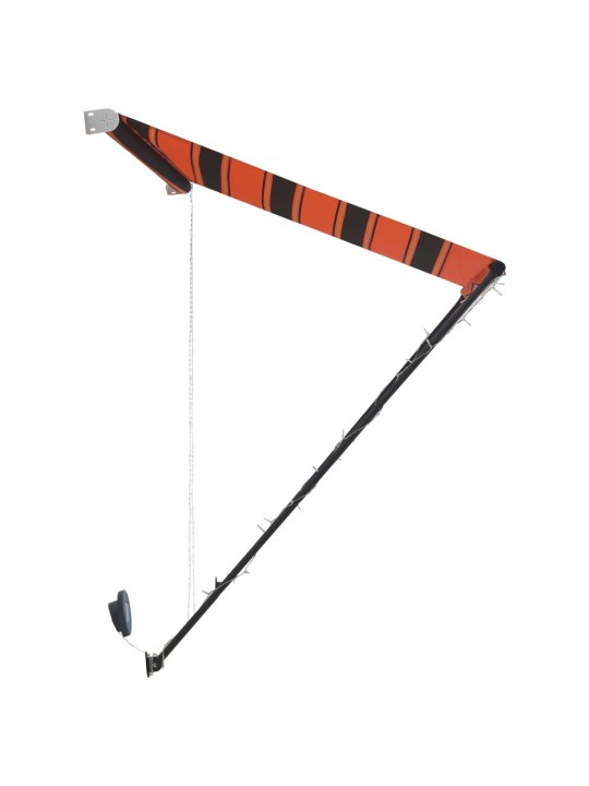 Izvelkama markīze ar LED, 250x150 cm, oranža ar brūnu