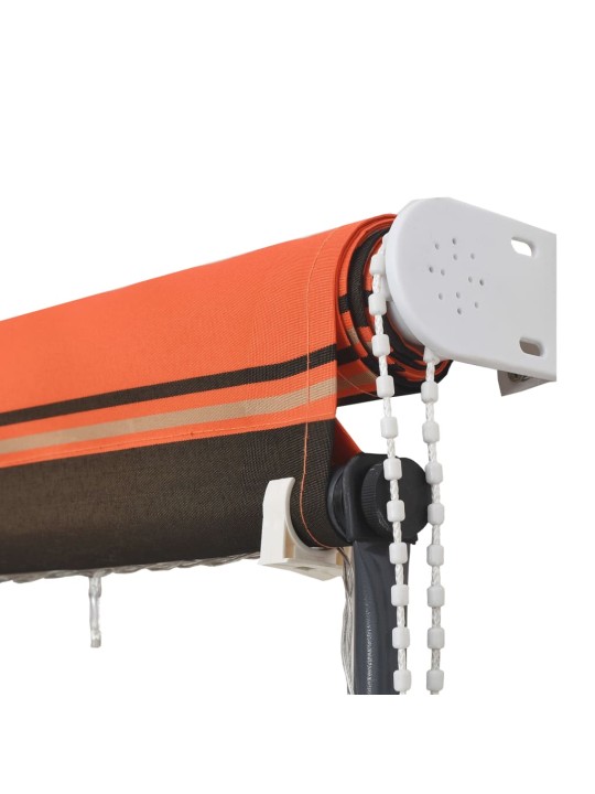 Izvelkama markīze ar LED, 250x150 cm, oranža ar brūnu
