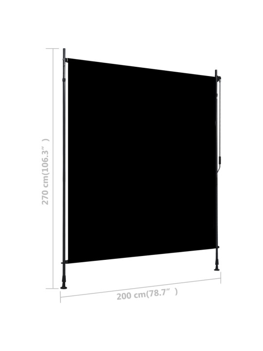 Āra ruļļu žalūzija, 200x270 cm, antracītpelēka