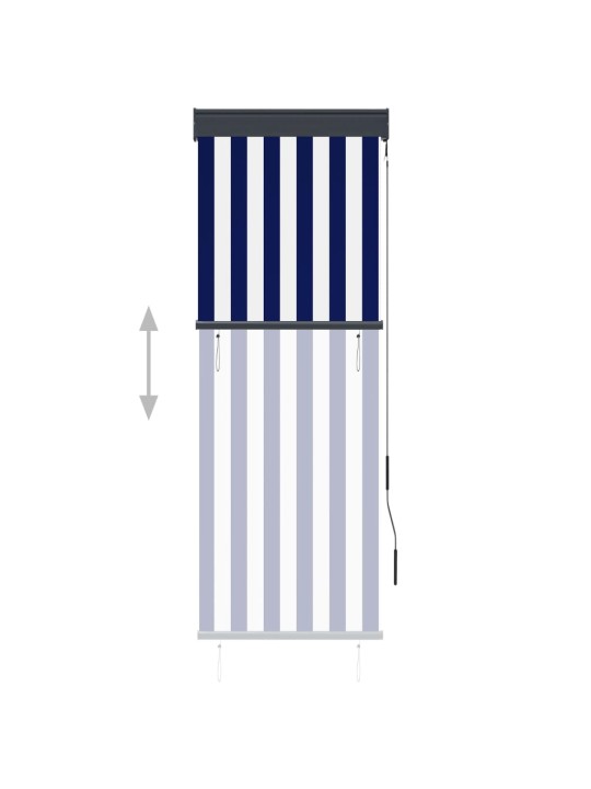 Āra ruļļu žalūzija, 60x250 cm, zila un balta