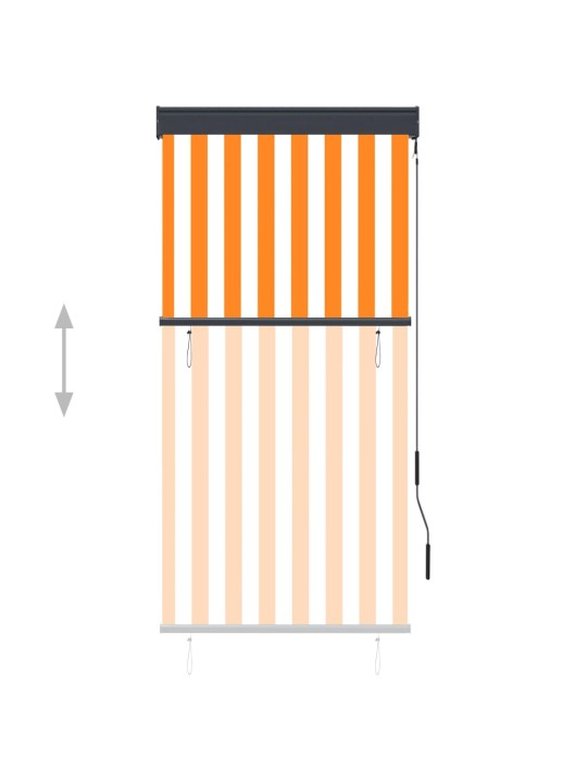 Āra ruļļu žalūzija, 80x250 cm, balta un oranža