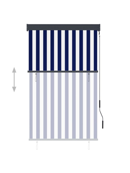 Āra ruļļu žalūzija, 100x250 cm, zila un balta
