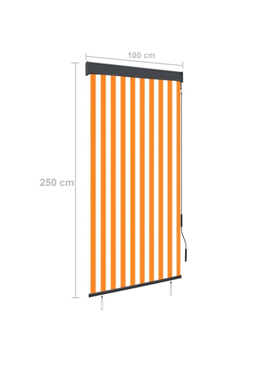 Āra ruļļu žalūzija, 100x250 cm, balta un oranža