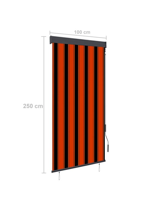 Āra ruļļu žalūzija, 100x250 cm, brūna un oranža