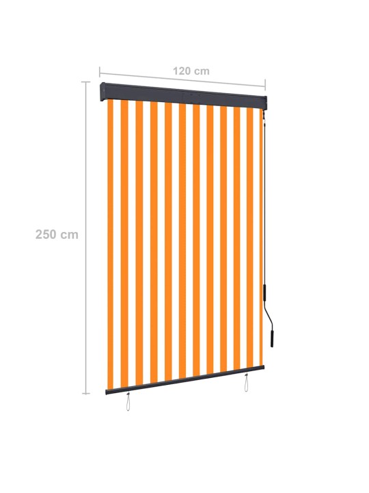Āra ruļļu žalūzija, 120x250 cm, balta un oranža