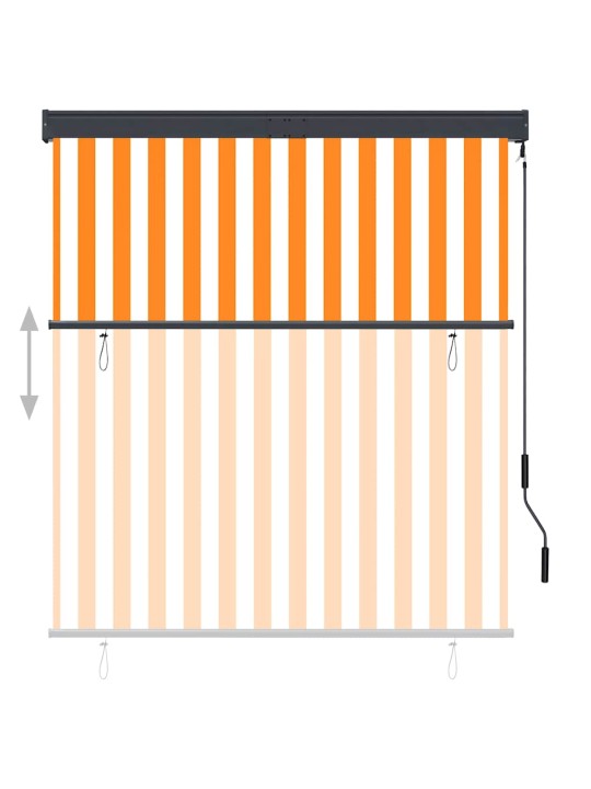 Āra ruļļu žalūzija, 140x250 cm, balta un oranža