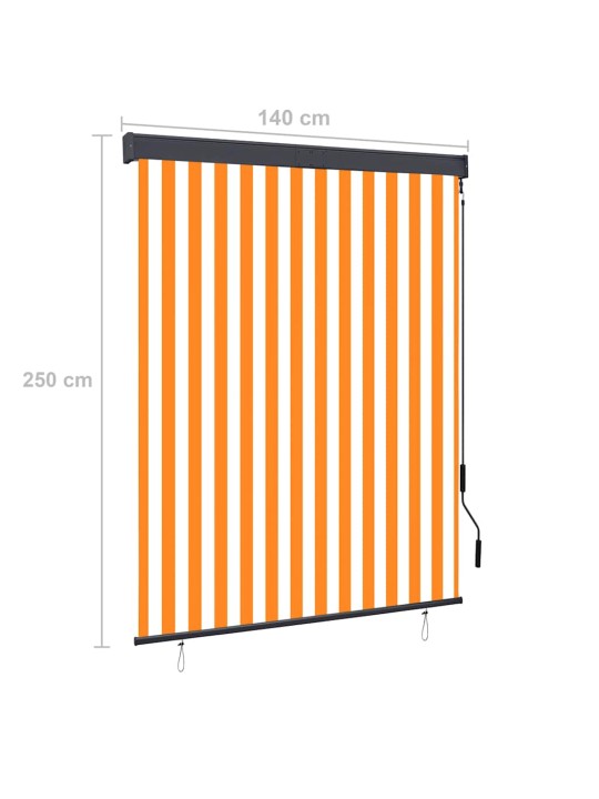 Āra ruļļu žalūzija, 140x250 cm, balta un oranža