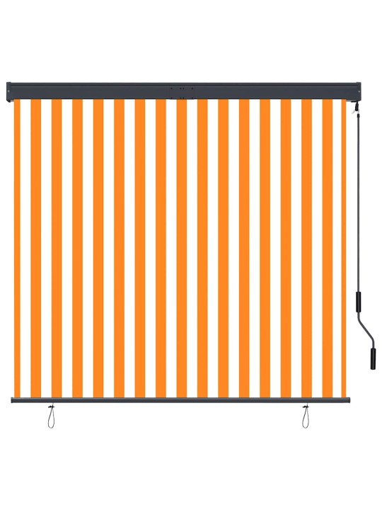 Āra ruļļu žalūzija, 160x250 cm, balta un oranža