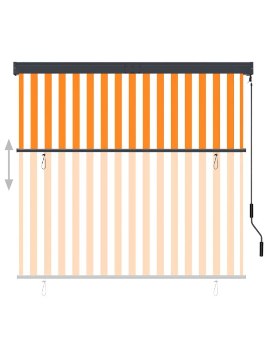 Āra ruļļu žalūzija, 160x250 cm, balta un oranža