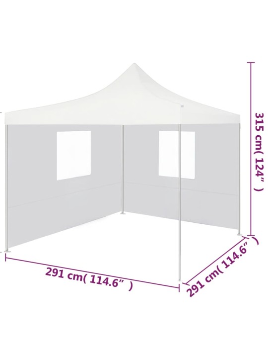 Saliekama nojume ar 2 sienām, balta, 3x3 m, tērauds
