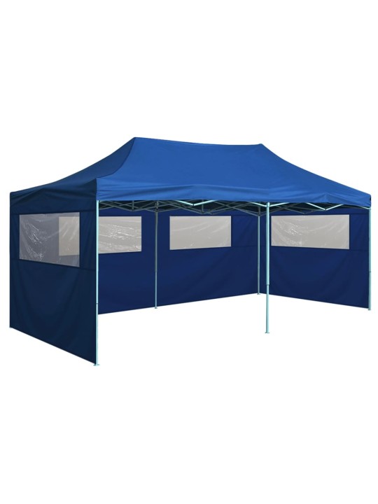 Saliekama nojume ar 4 sienām, zila, 3x6 m, tērauds