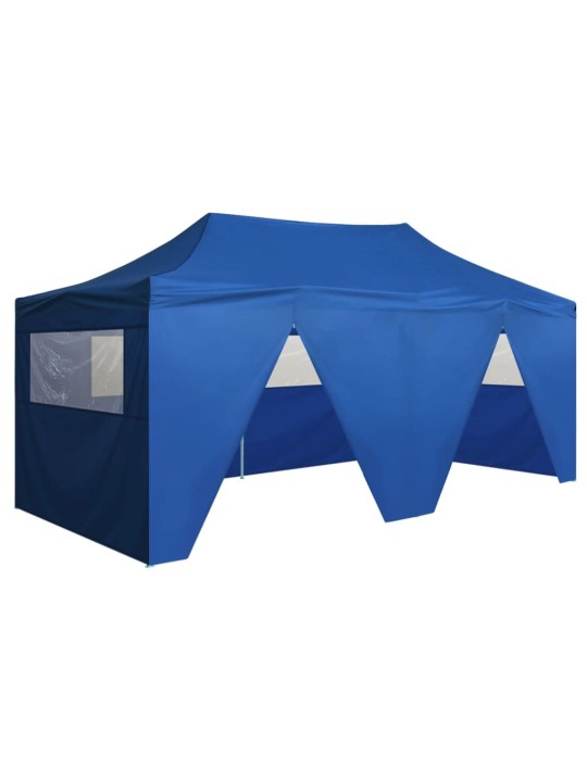 Saliekama nojume ar 4 sienām, zila, 3x6 m, tērauds