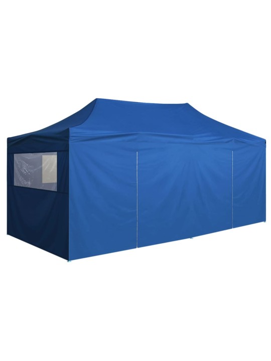 Saliekama nojume ar 4 sienām, zila, 3x6 m, tērauds
