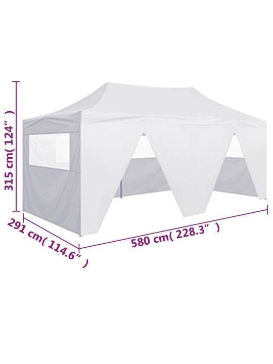 Saliekama nojume ar 4 sienām, balta, 3x6 m, tērauds