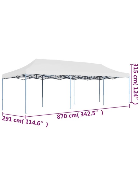 Saliekama svinību nojume, 3x9 m, balta