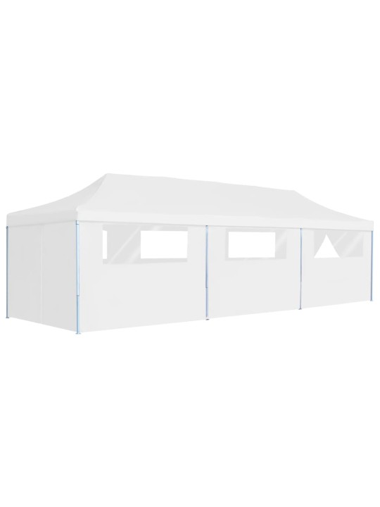 Saliekama nojume ar 8 sānu sienām, 3x9 m, balta