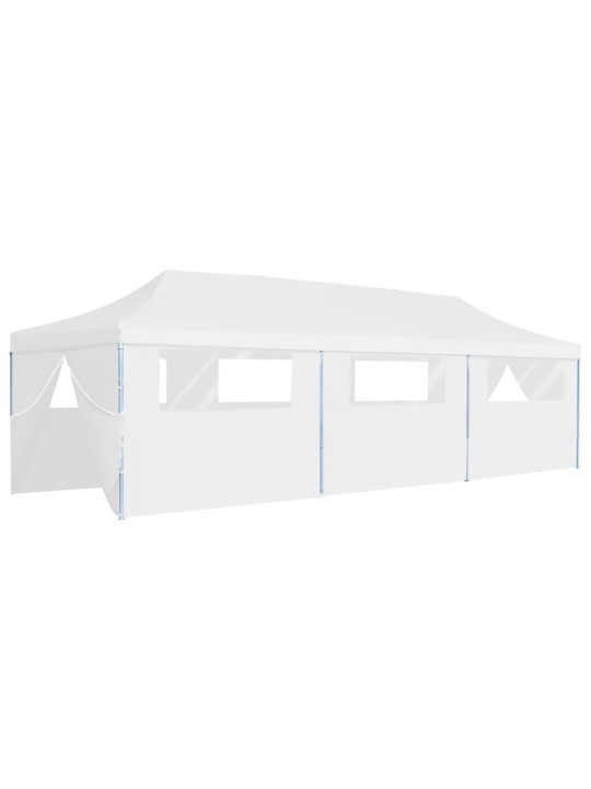 Saliekama nojume ar 8 sānu sienām, 3x9 m, balta