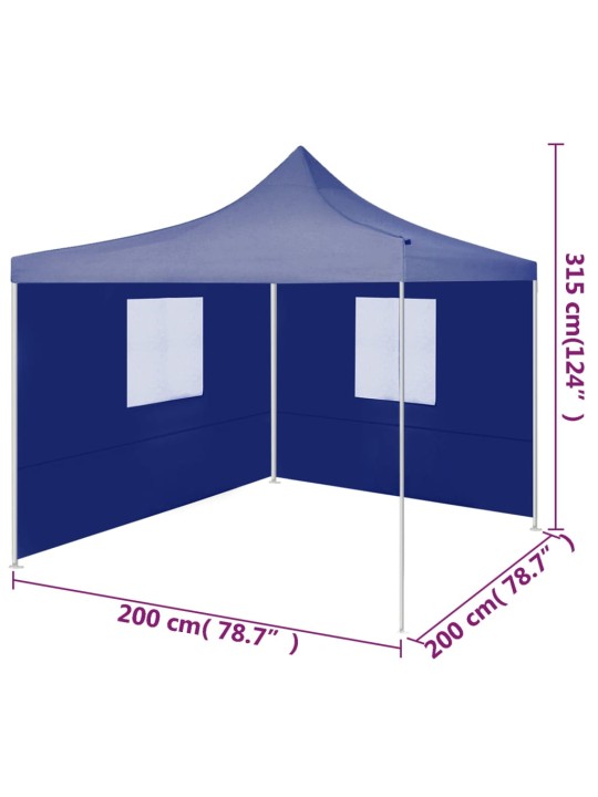 Saliekama nojume ar 2 sienām, zila, 2x2 m, tērauds