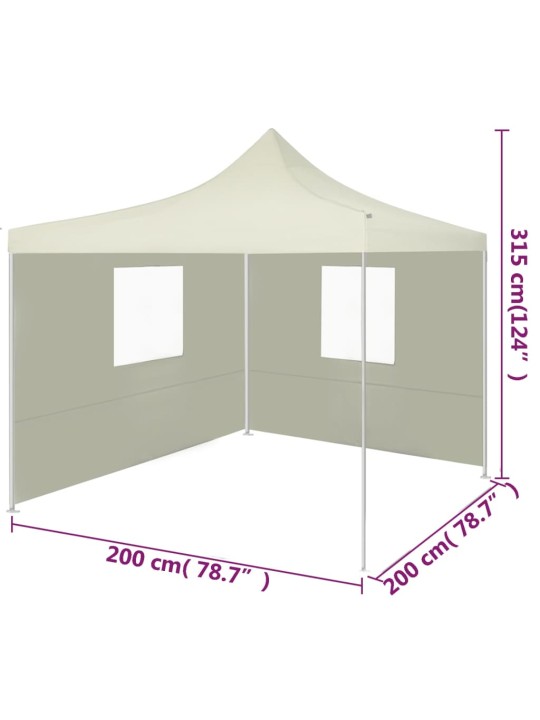Saliekama nojume ar 2 sienām, krēmkrāsa, 2x2 m, tērauds