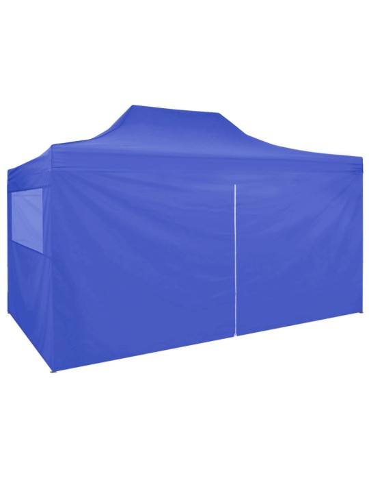 Saliekama nojume ar 4 sienām, zila, 3x4 m, tērauds