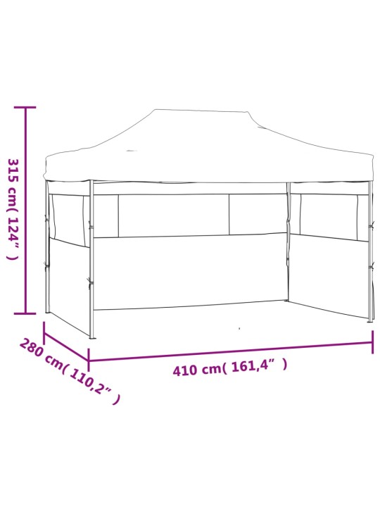 Saliekama nojume ar 3 sienām, 3x4 m, krēmkrāsa, tērauds