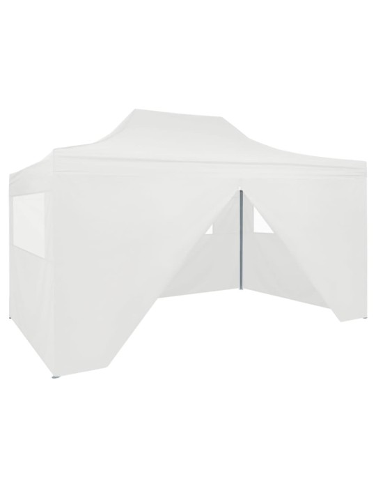 Saliekama nojume ar 4 sienām, balta, 3x4 m, tērauds