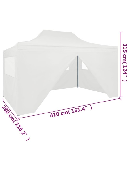 Saliekama nojume ar 4 sienām, balta, 3x4 m, tērauds