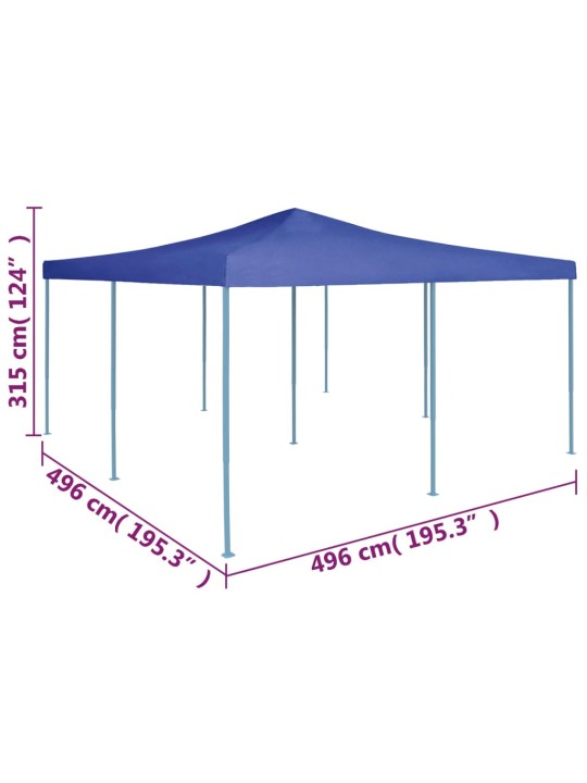 Saliekama dārza nojume, 5x5 m, zila