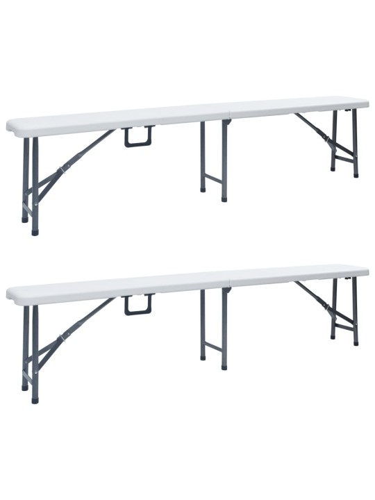 Saliekami dārza soli, 2 gab., 180 cm, hdpe, balti