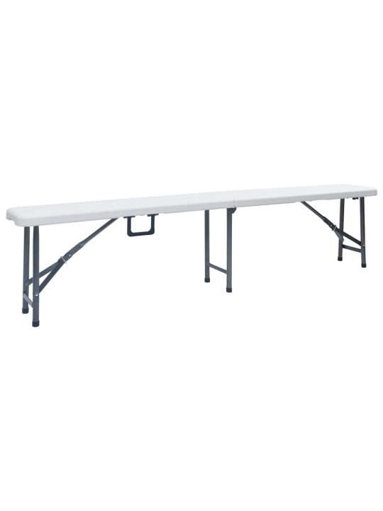 Saliekami dārza soli, 2 gab., 180 cm, hdpe, balti