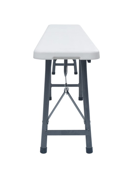 Saliekami dārza soli, 2 gab., 180 cm, hdpe, balti