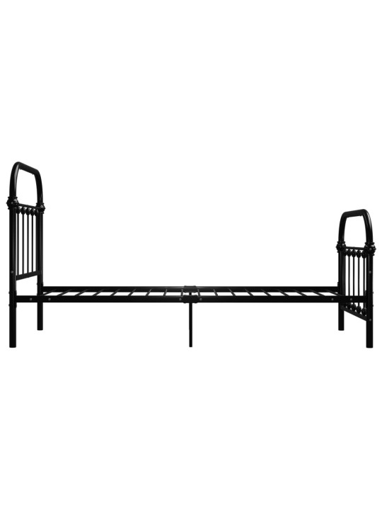 Gultas rāmis, melns metāls, 100x200 cm