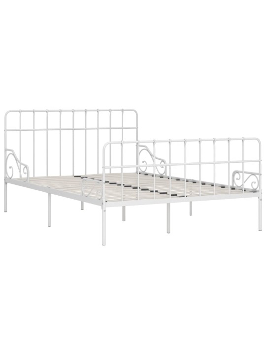 Gultas rāmis ar redeļu pamatni, balts metāls, 120x200 cm