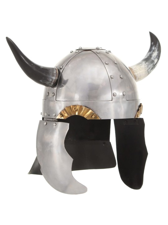 Pasaku vikingu bruņucepure, sudraba krāsas tērauds