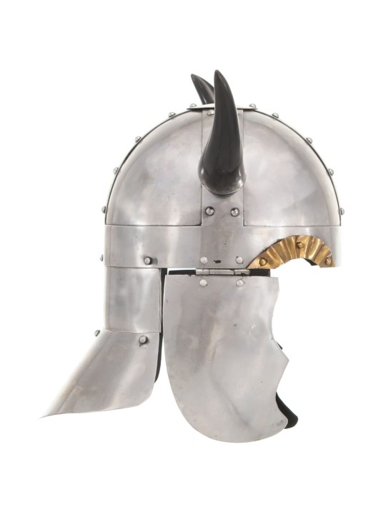 Pasaku vikingu bruņucepure, sudraba krāsas tērauds