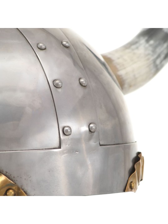 Pasaku vikingu bruņucepure, sudraba krāsas tērauds