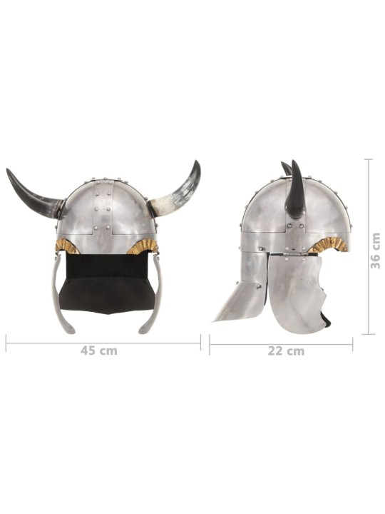 Pasaku vikingu bruņucepure, sudraba krāsas tērauds