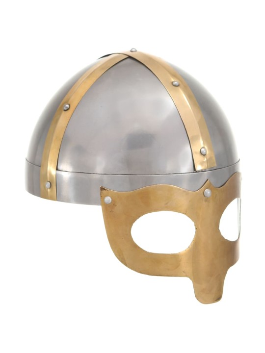 Vikingu bruņucepure, replika, sudraba krāsas tērauds