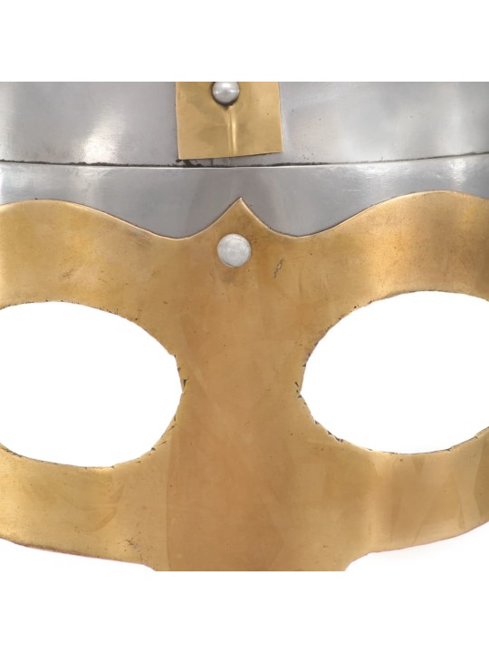 Vikingu bruņucepure, replika, sudraba krāsas tērauds
