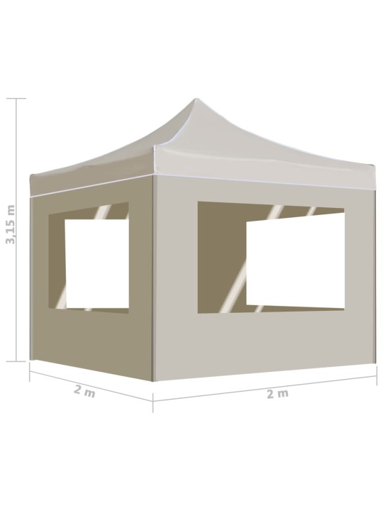 Saliekama nojume ar sienām, krēmkrāsa, 2x2 m, alumīnijs