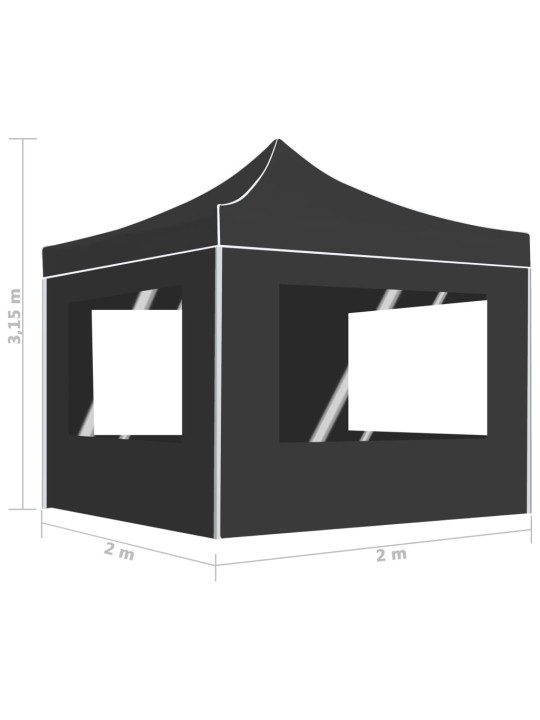 Saliekama nojume ar sienām, pelēka, 2x2 m, alumīnijs