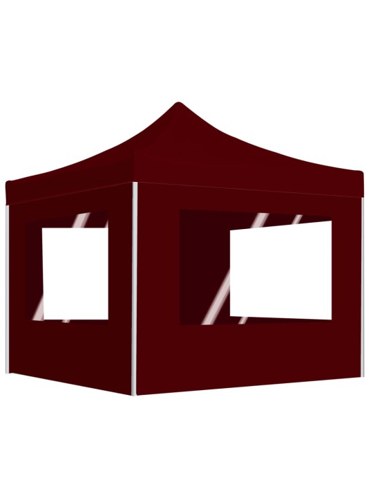 Saliekama nojume ar sienām, bordo krāsā, 2x2 m, alumīnijs