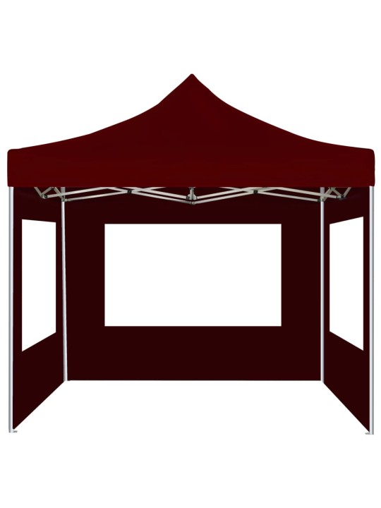 Saliekama nojume ar sienām, bordo krāsā, 2x2 m, alumīnijs