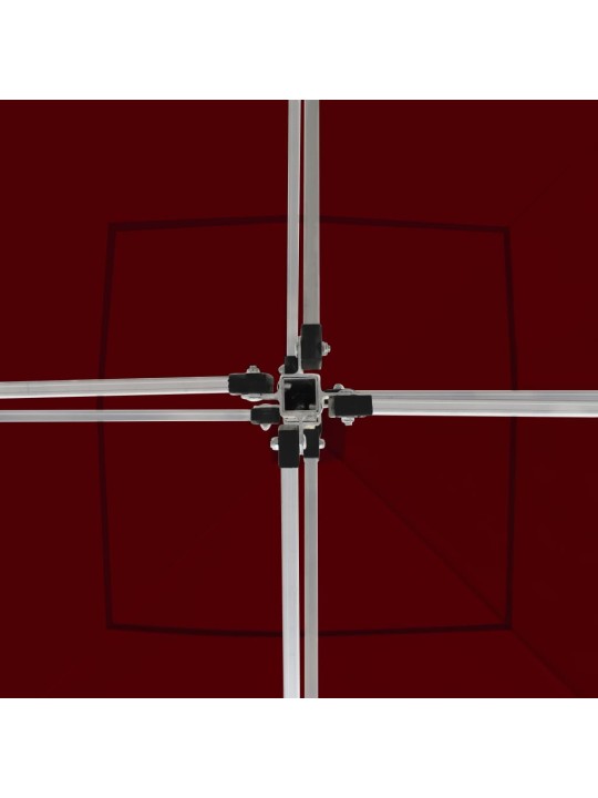 Saliekama nojume ar sienām, bordo krāsā, 2x2 m, alumīnijs