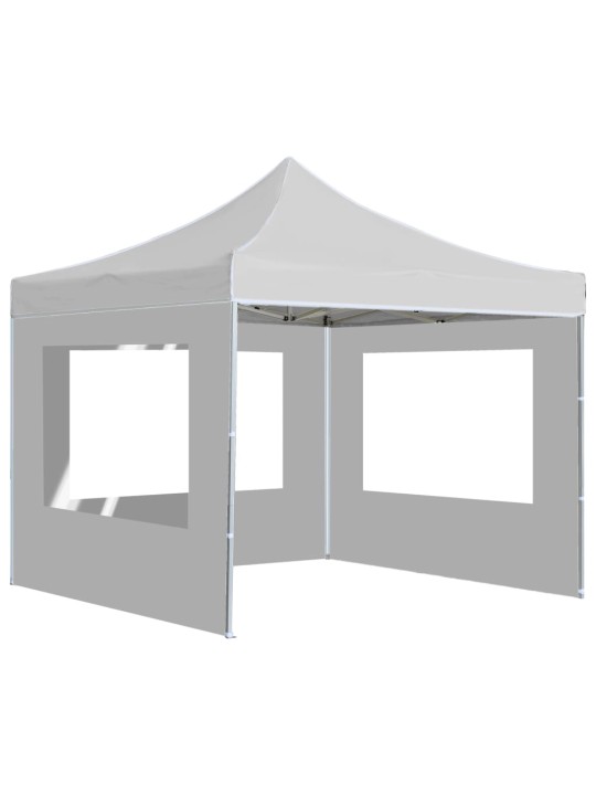 Saliekama svinību nojume ar sienām, balta, 2x2 m, alumīnijs
