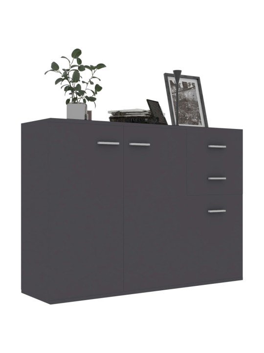 Kumode, pelēka, 105x30x75 cm, inženierijas koks