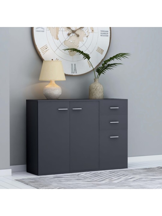 Kumode, pelēka, 105x30x75 cm, inženierijas koks